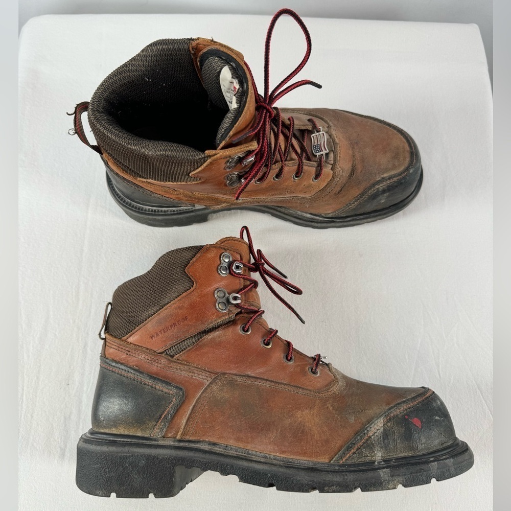 Red Wing BRNR XP 6 Inch Waterproof Safety Toe Boot in Brown Size 8